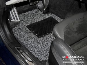 Alfa Romeo Giulia Floor Mats - All Weather - Soft Touch PVC Loop - Front + Rear - Grey/ Black - RWD